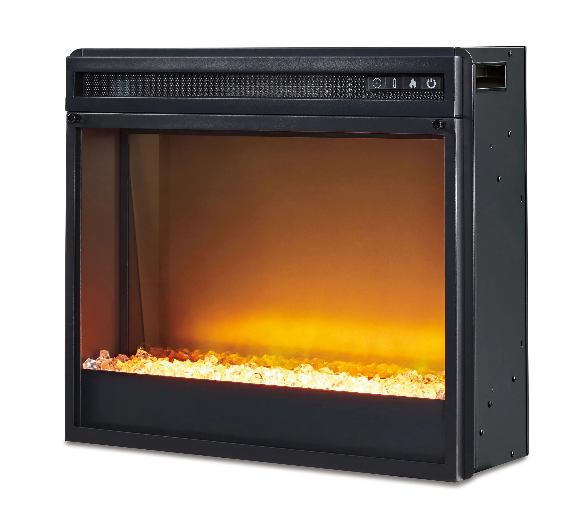 Entertainment Accessories - Fireplace Insert Glass/Stone - Black - Image 8