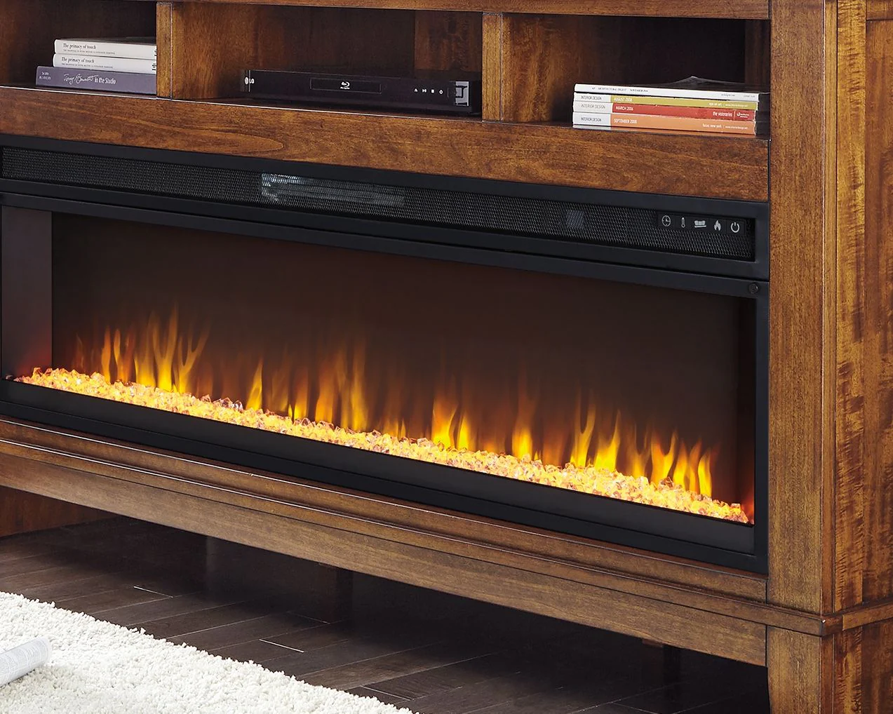 Entertainment Accessories - Wide Fireplace Insert - Black - Image 6