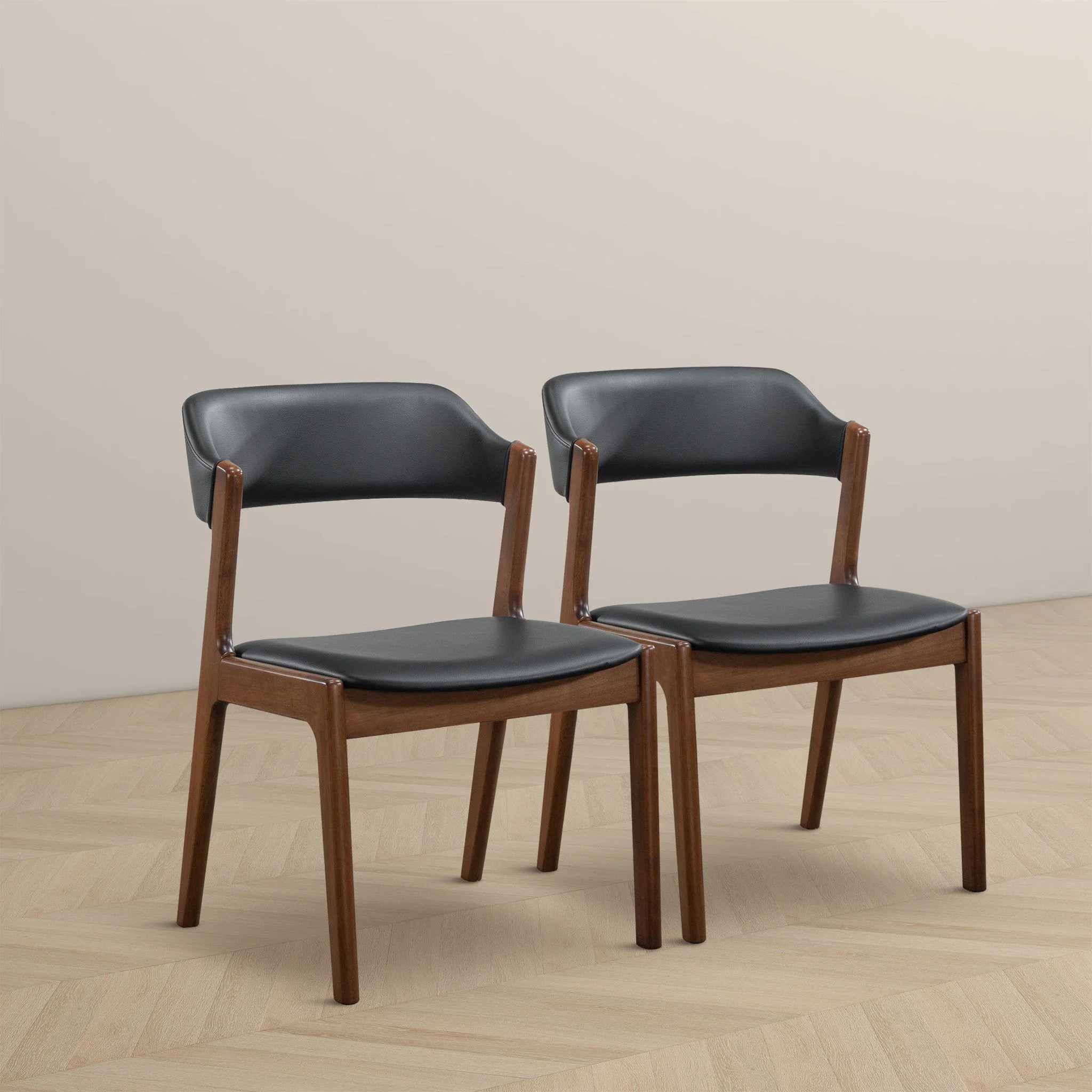 Enzo - Dining Chair (Set of 2) - Black / Brown - Image 2