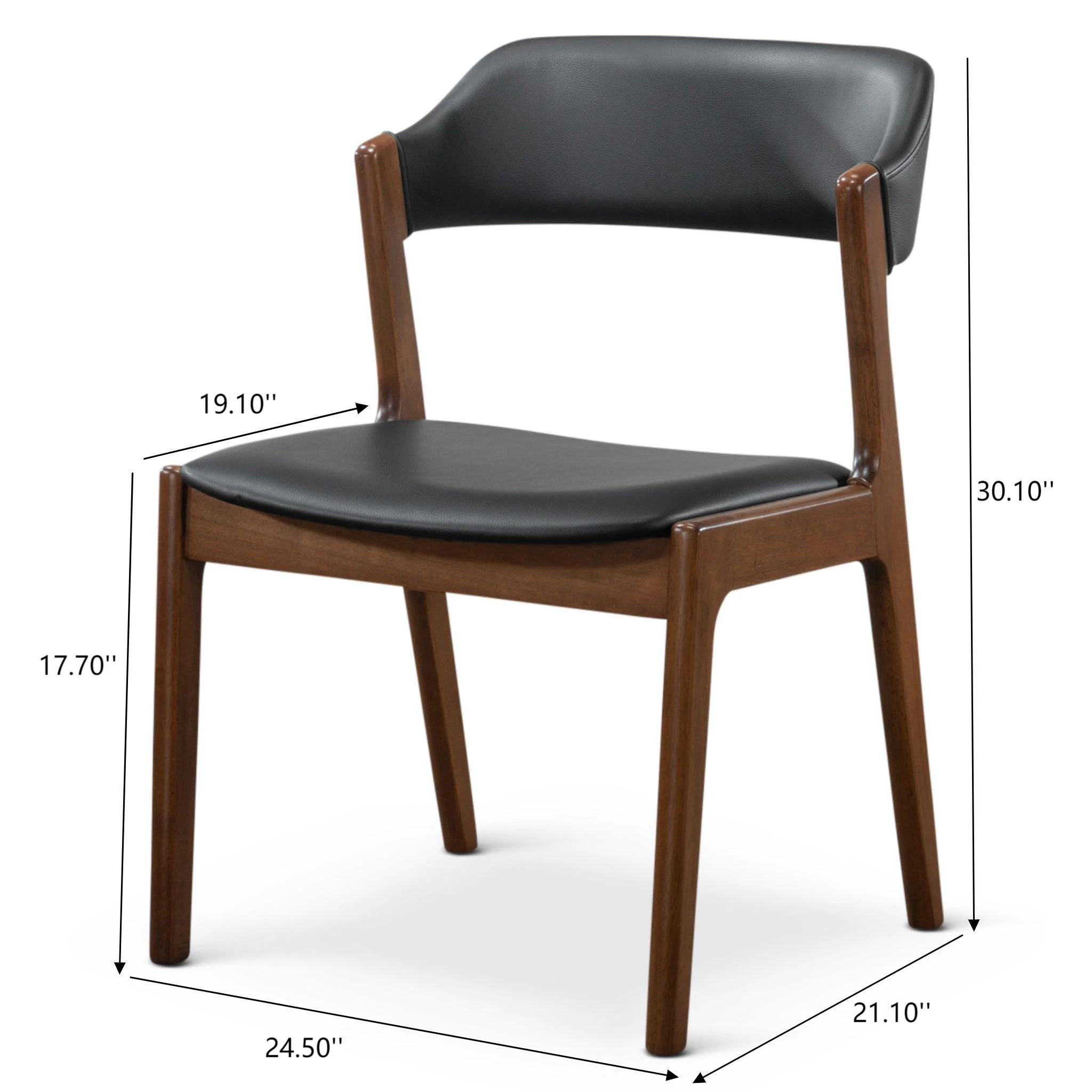 Enzo - Dining Chair (Set of 2) - Black / Brown - Image 3