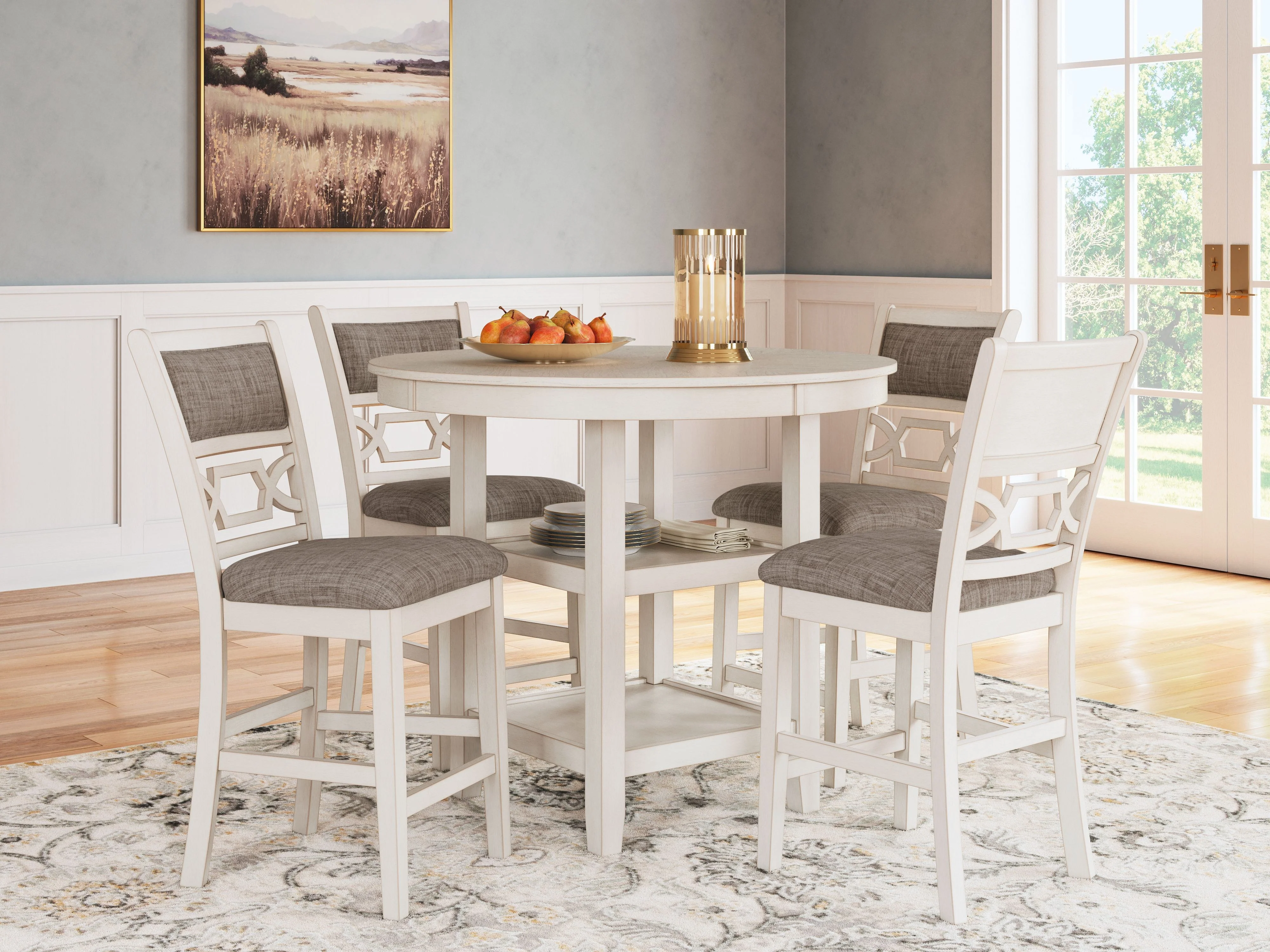 Erinberg - Dining Room Counter Table Set (Set of 5) - Antique White - Image 2