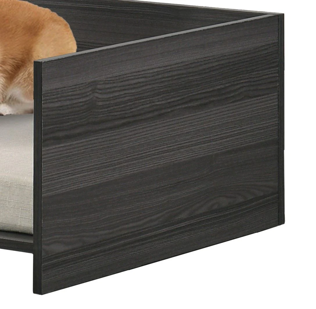 Esme - Wide Comfy Pet Bed With Cushion And Side Storage Compartment - Ash Gray - Image 6