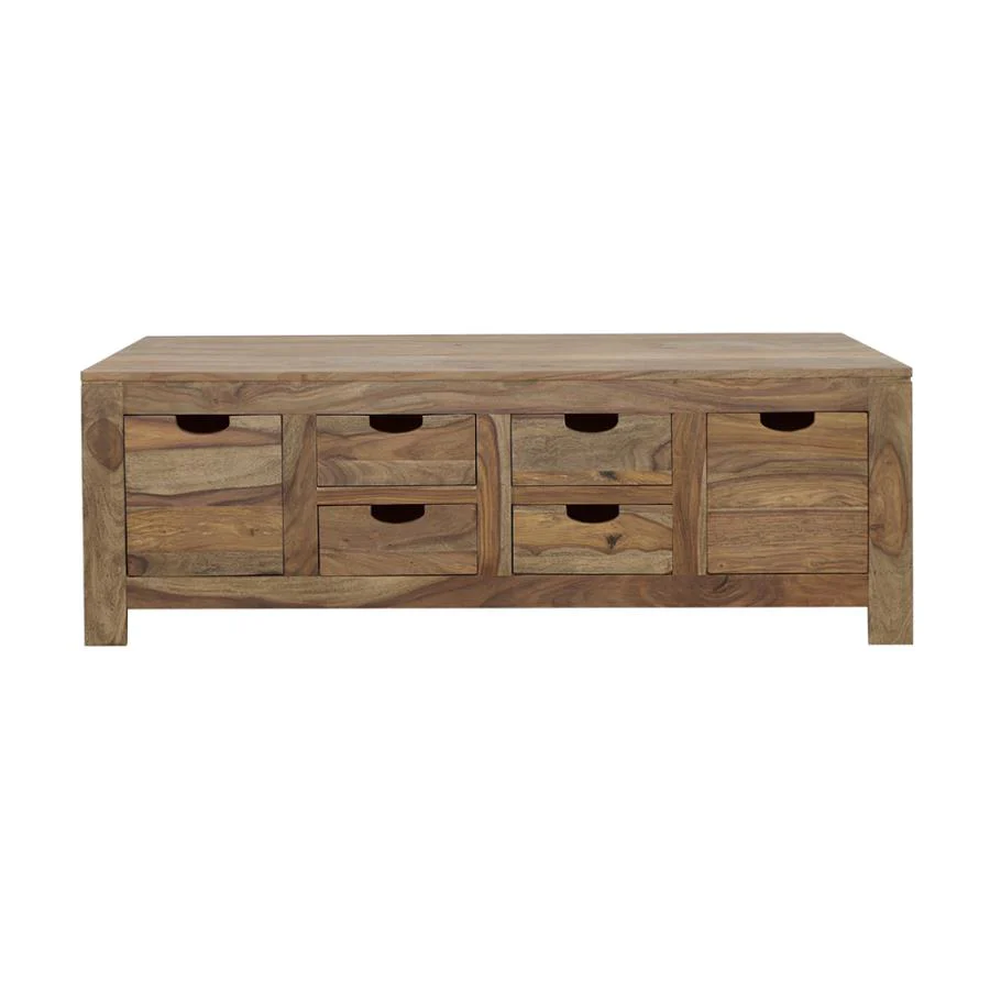 Esther - 6-Drawer Solid Wood Coffee Table - Natural - Image 3