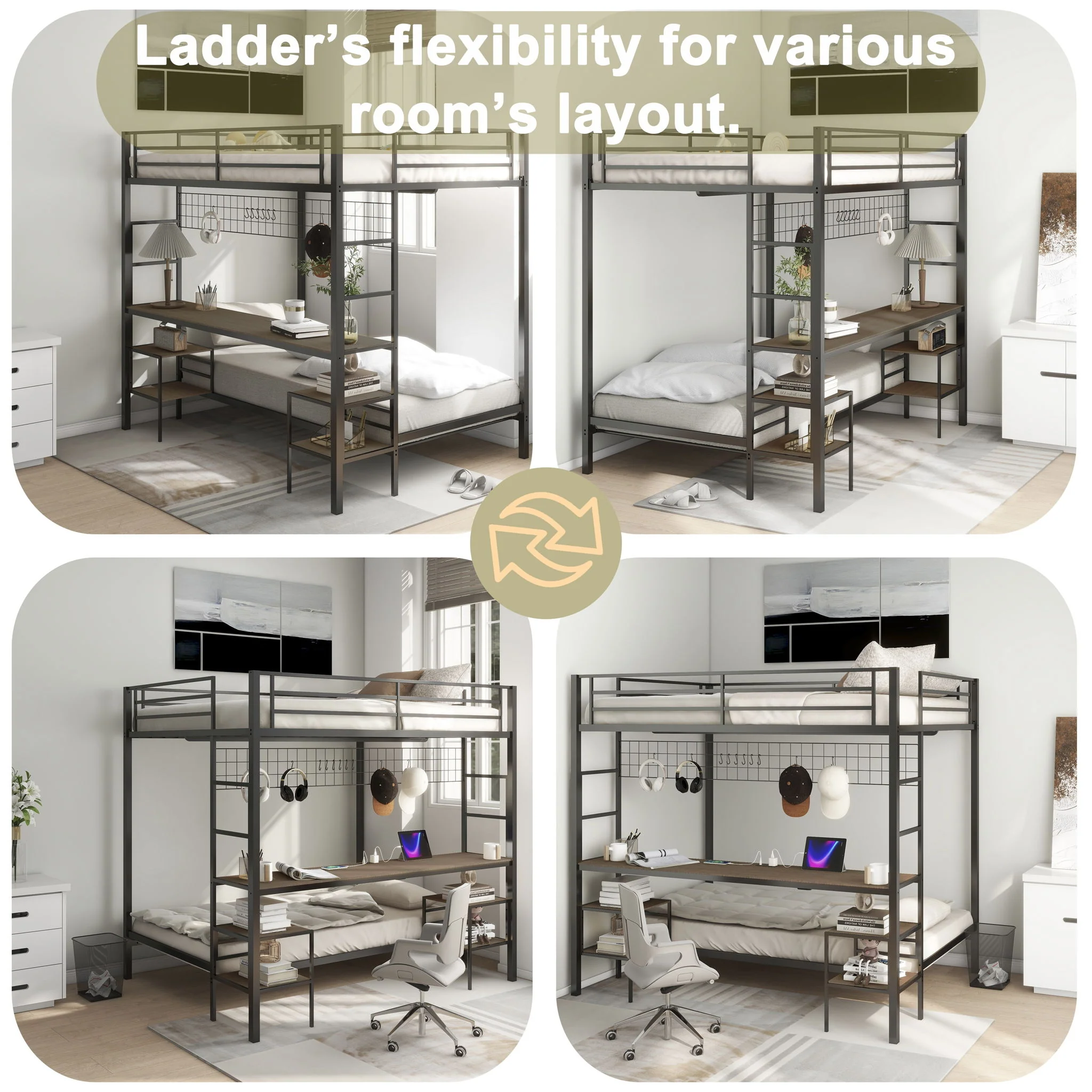 Ethan - Bunk Bed With Desk, Charging Station, Storage Shelves - Image 14