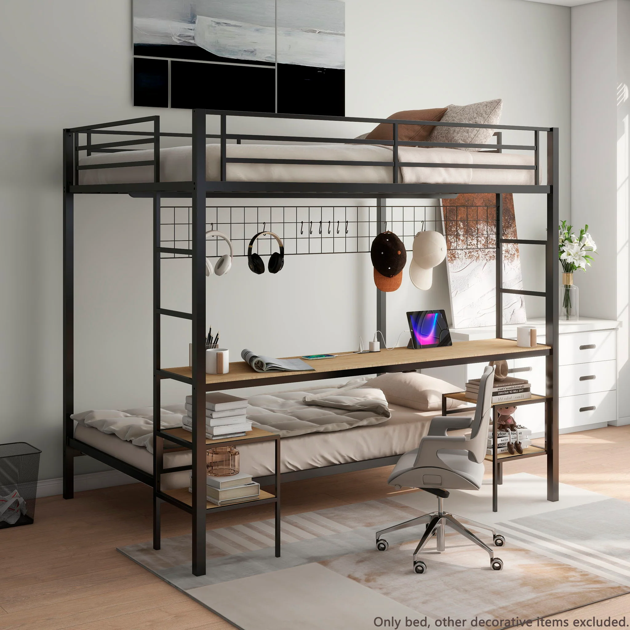 Ethan - Bunk Bed With Desk, Charging Station, Storage Shelves - Image 16