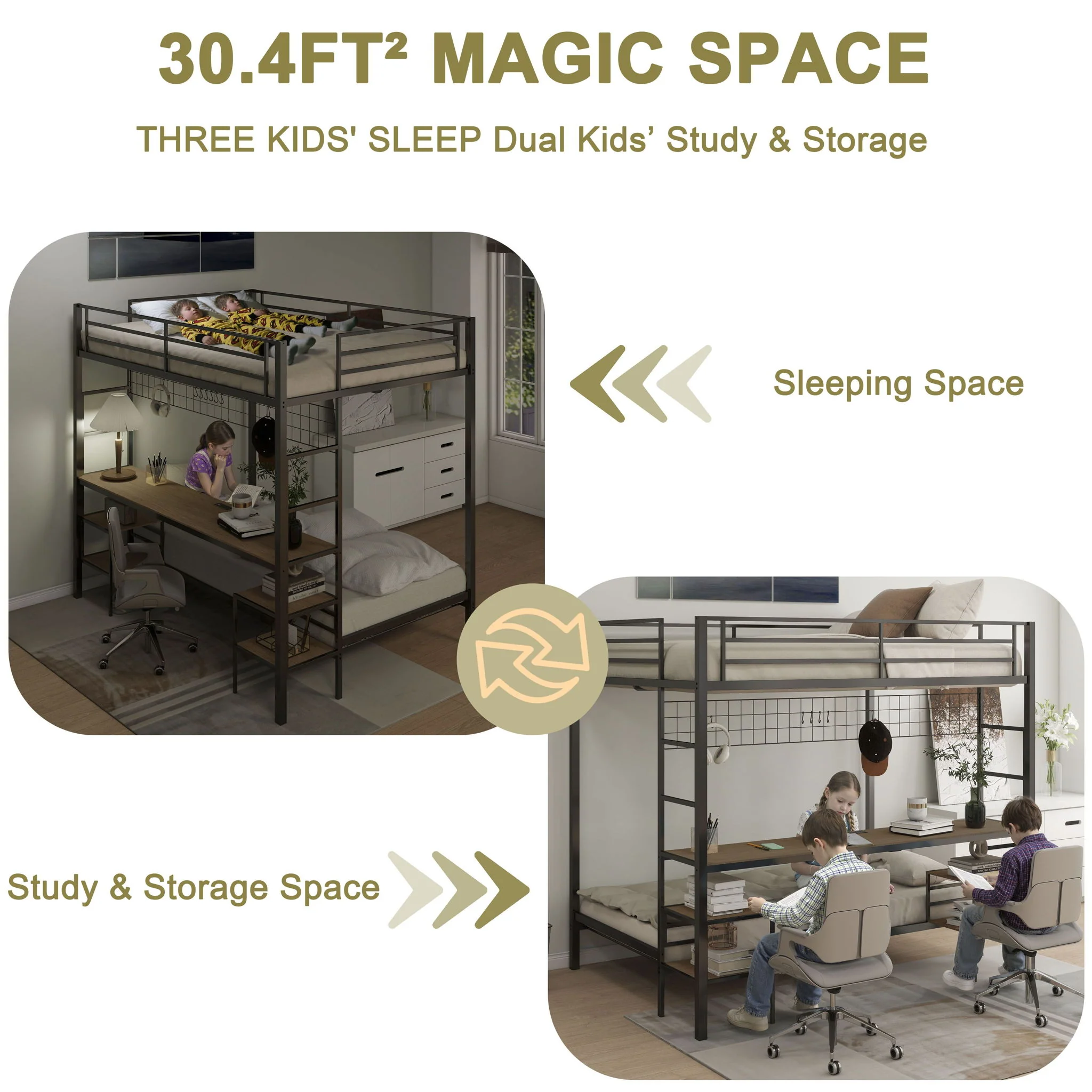 Ethan - Bunk Bed With Desk, Charging Station, Storage Shelves - Image 18