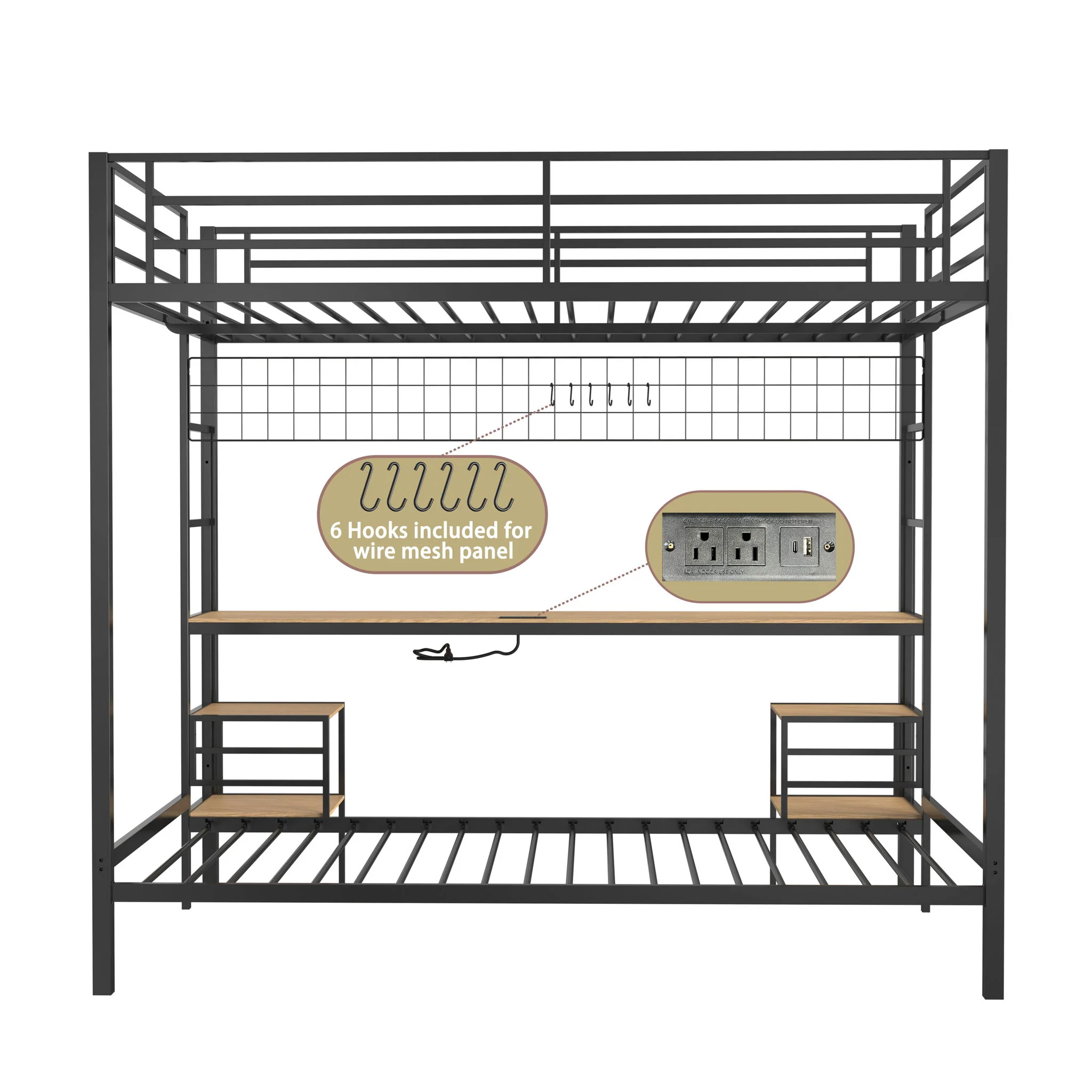 Ethan - Bunk Bed With Desk, Charging Station, Storage Shelves - Image 23