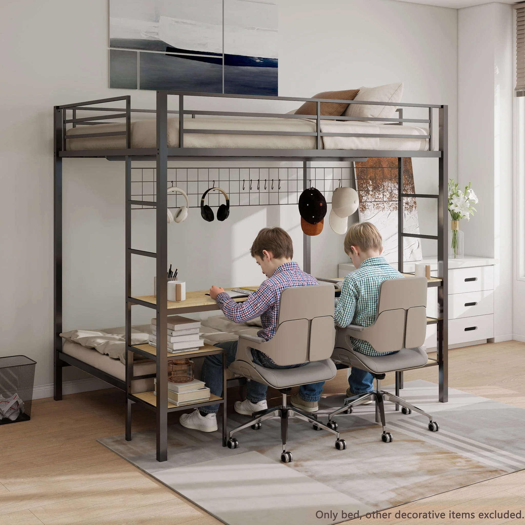 Ethan - Bunk Bed With Desk, Charging Station, Storage Shelves - Image 32