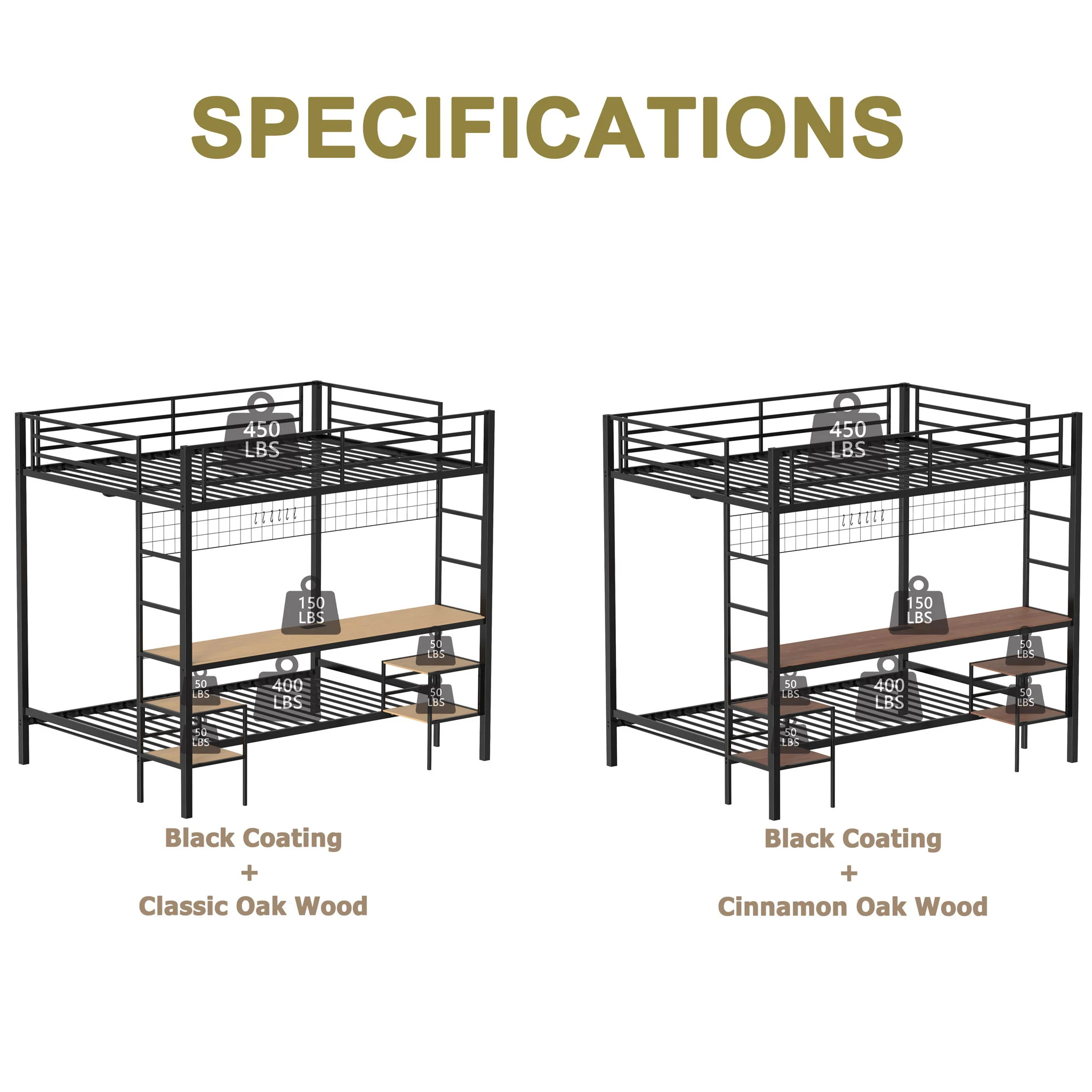 Ethan - Bunk Bed With Desk, Charging Station, Storage Shelves - Image 9