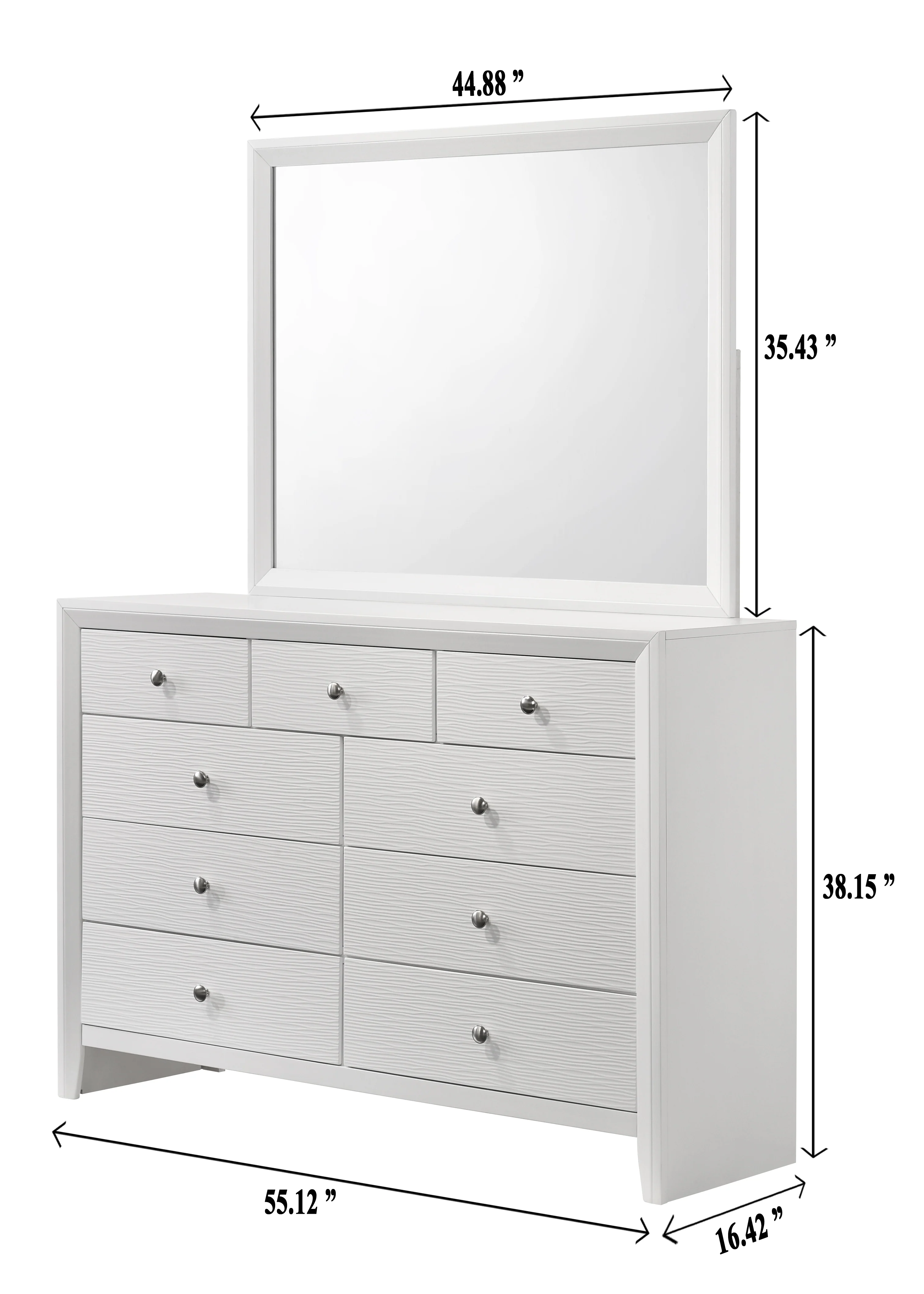 Evan Dresser Mirror White - Image 2