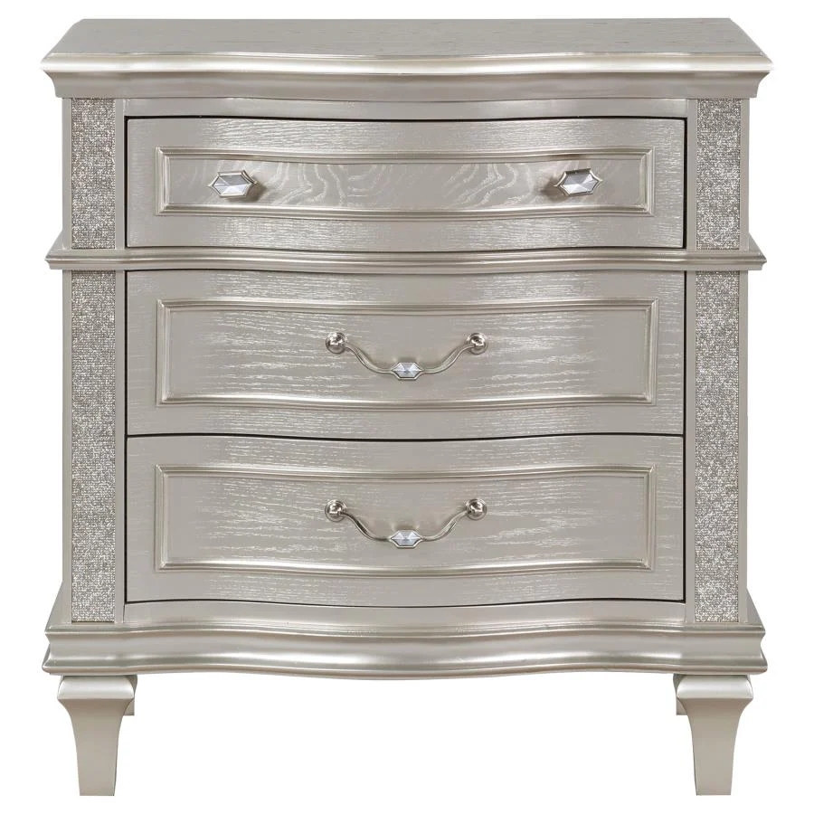 Evangeline - 3-Drawer Nightstand - Silver Oak - Image 3