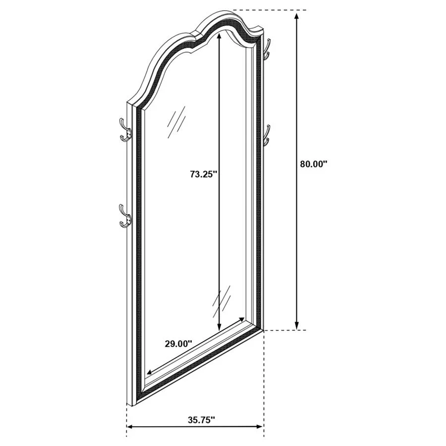 Evangeline - Full Length LED Light Floor Mirror - Silver Oak - Image 10