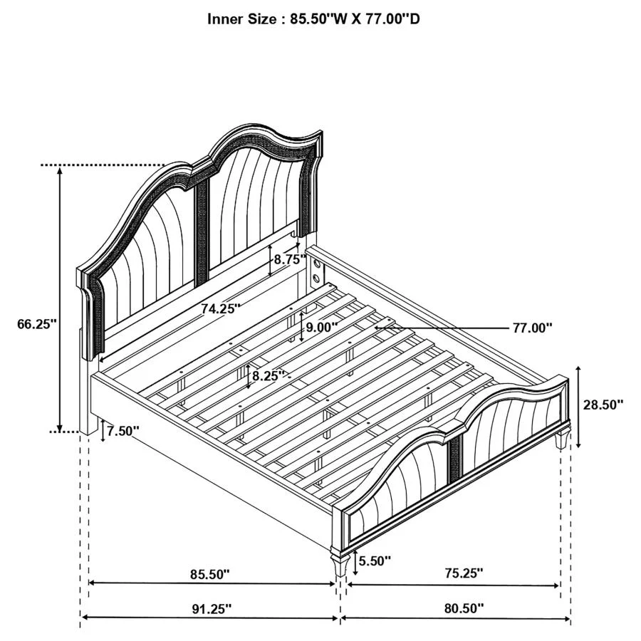 Evangeline - Wood LED Panel Bed - Image 26