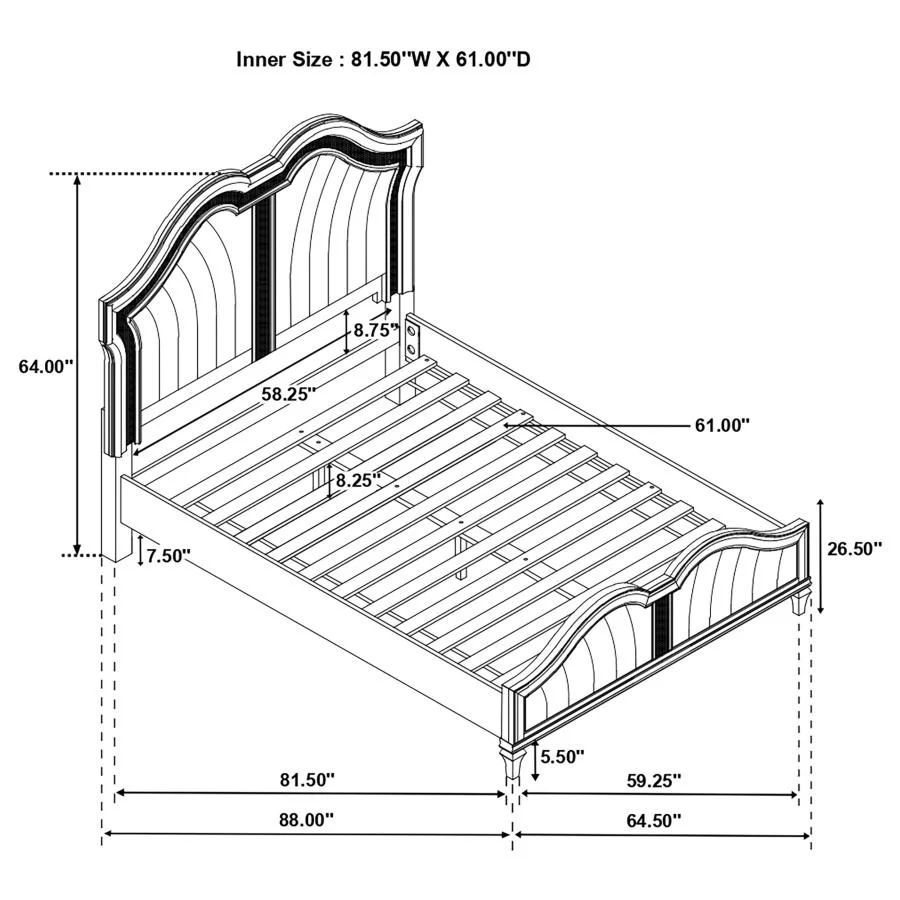 Evangeline - Wood LED Panel Bed - Image 29