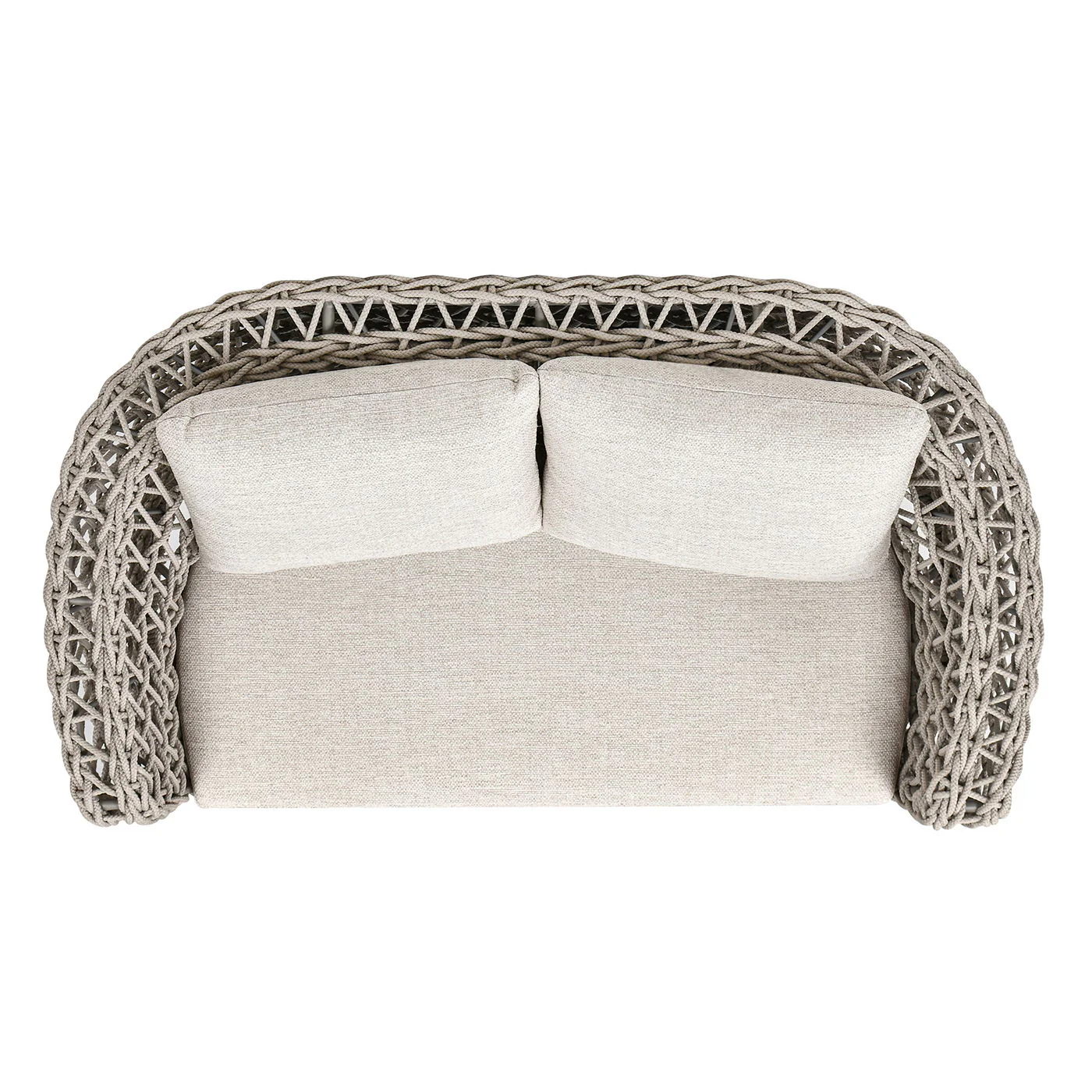 Everly - Frame Barrel Deep Seating Patio Loveseat Sofa Axroma Olefin - Oat Beige - Image 2