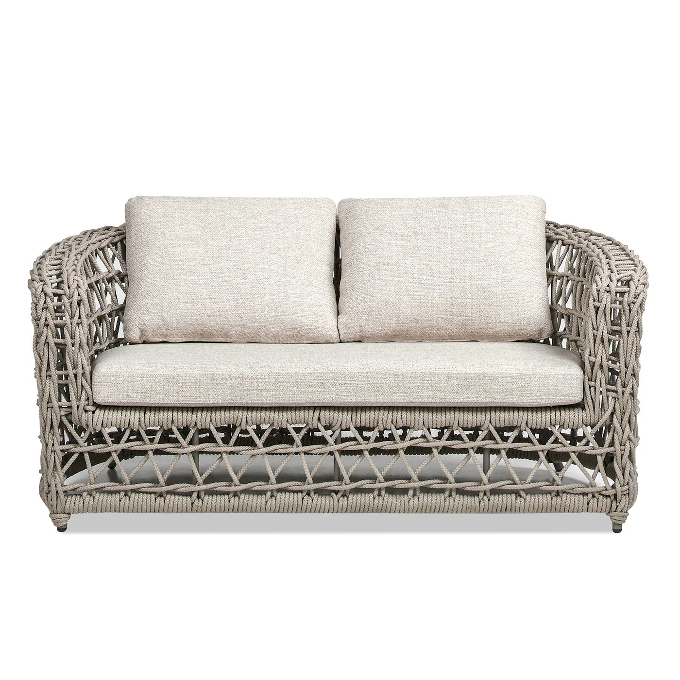 Everly - Frame Barrel Deep Seating Patio Loveseat Sofa Axroma Olefin - Oat Beige - Image 6