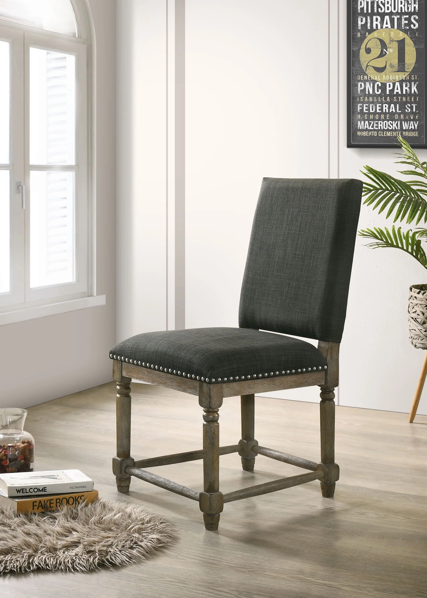 Everton - Fabric Chair With Nailhead Trim - Image 5