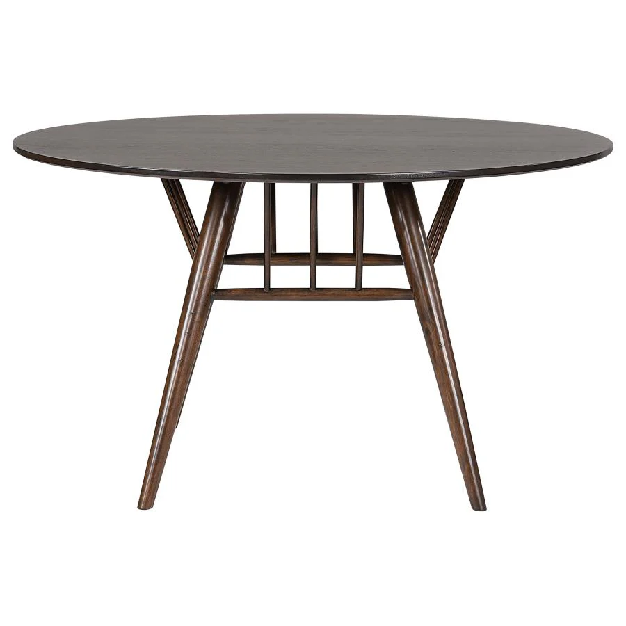 Everton - Round Wood Dining Table - Dark Walnut - Image 3