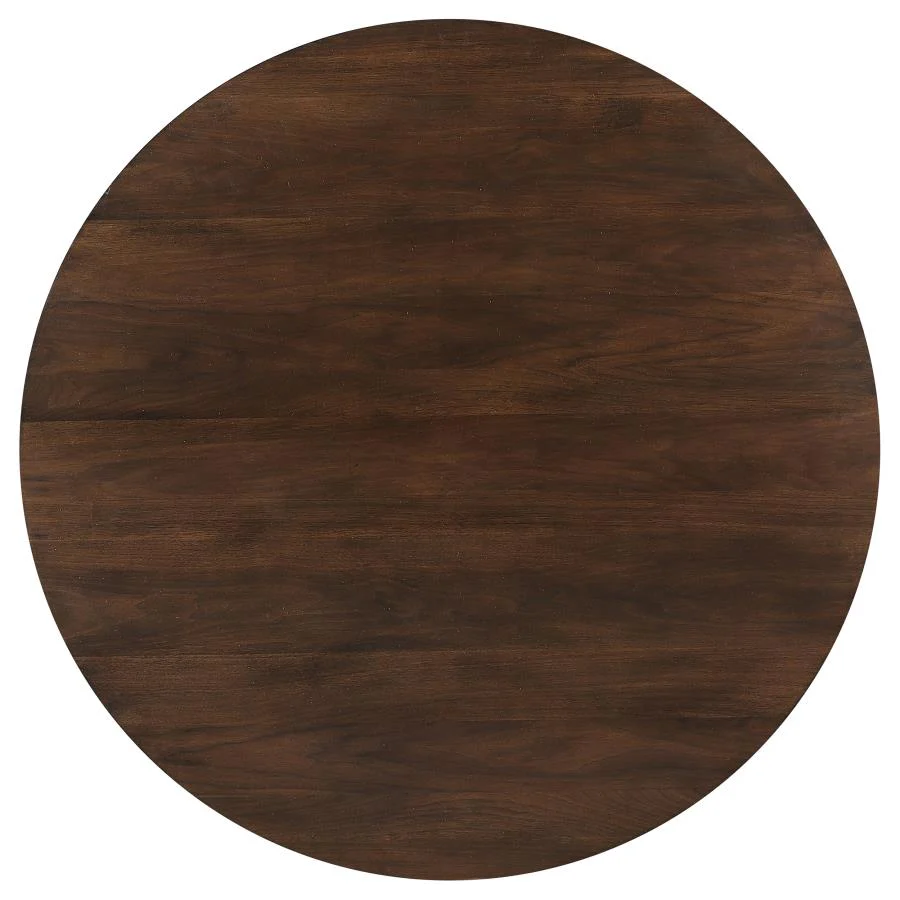 Everton - Round Wood Dining Table - Dark Walnut - Image 4