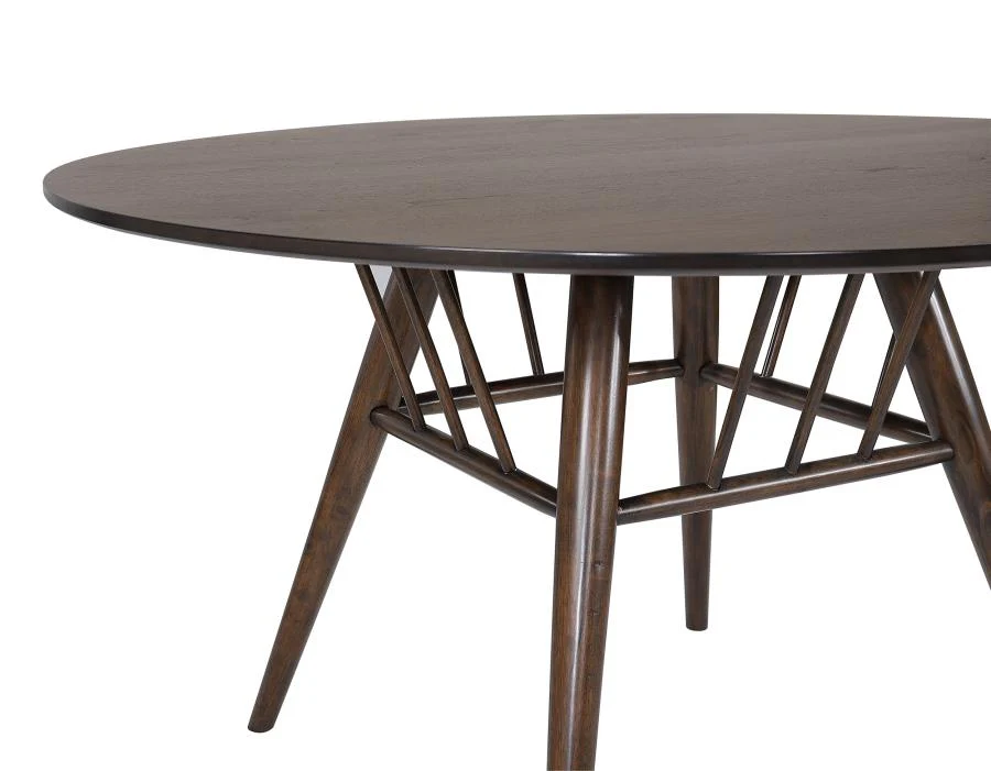 Everton - Round Wood Dining Table - Dark Walnut - Image 5