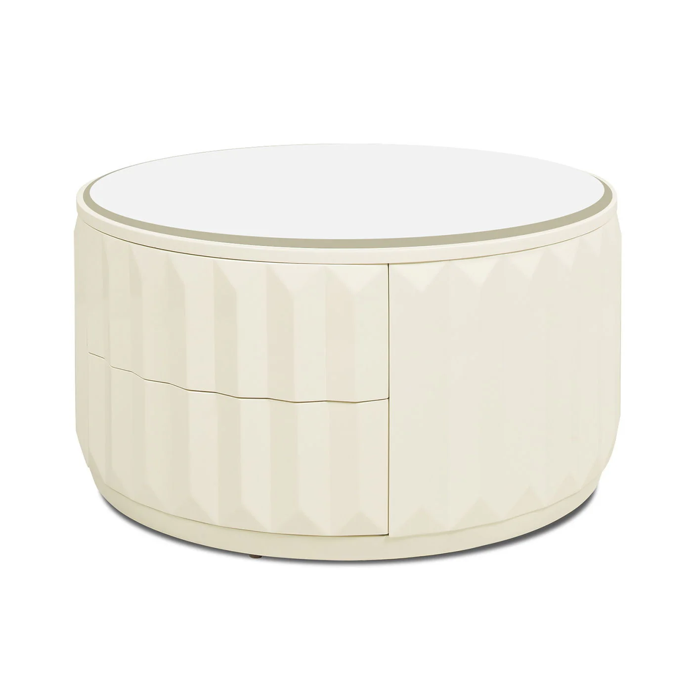 Facino - Round Storage Coffee Table - White Birch - Image 12
