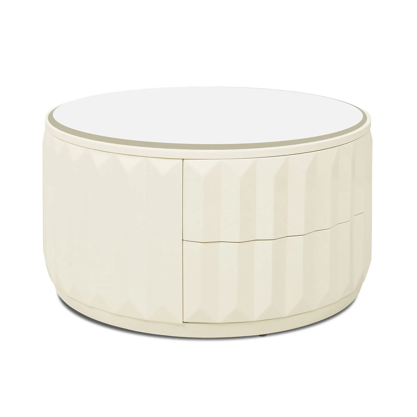 Facino - Round Storage Coffee Table - White Birch - Image 3