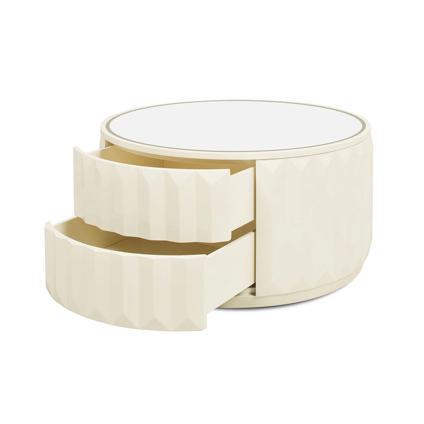 Facino - Round Storage Coffee Table - White Birch - Image 4