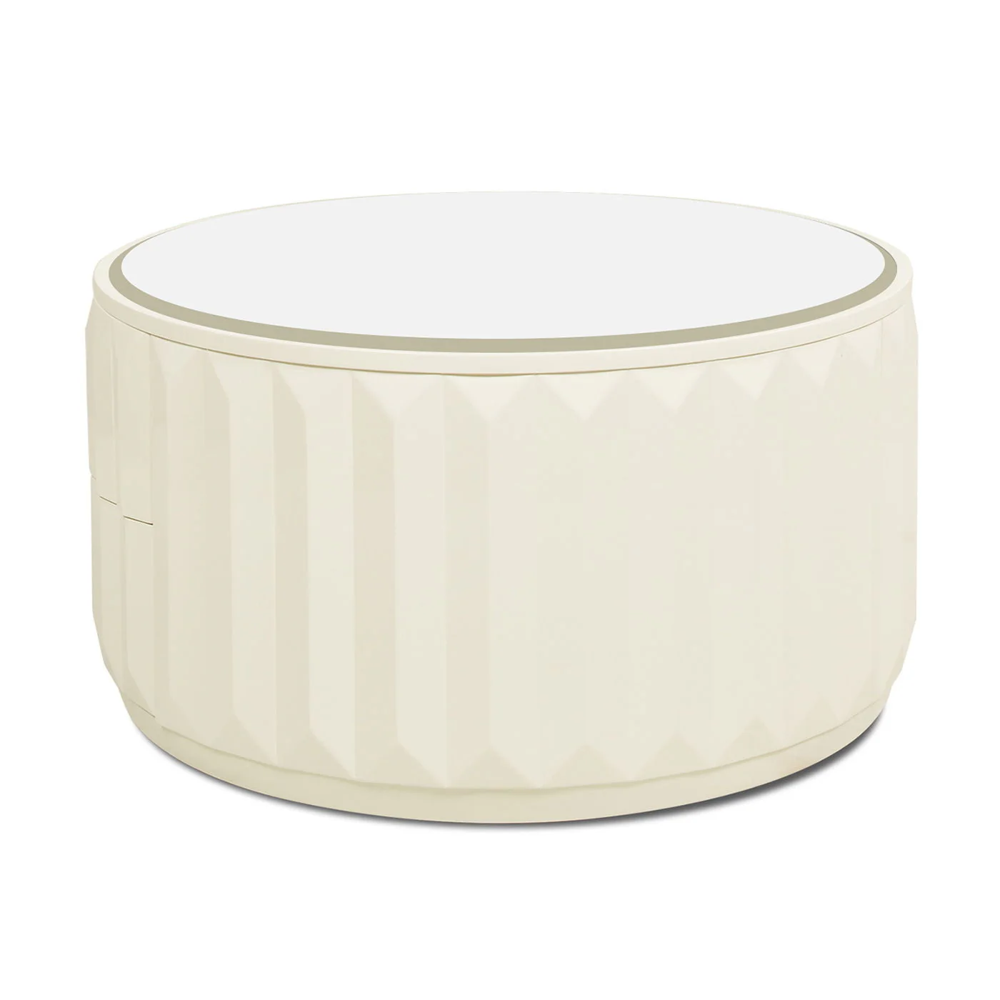Facino - Round Storage Coffee Table - White Birch - Image 8