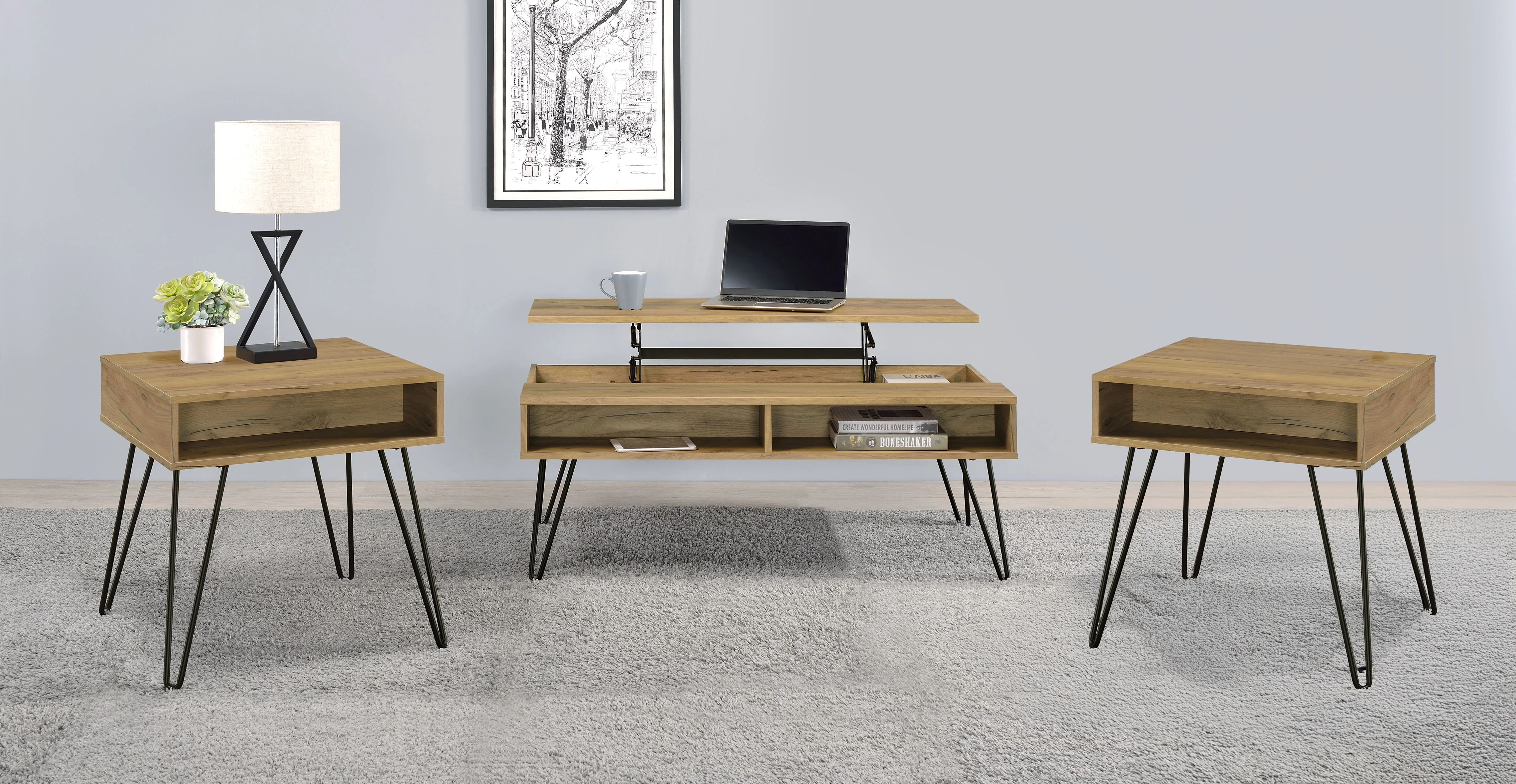 Fanning - Lift Top Coffee Table Set - Image 16