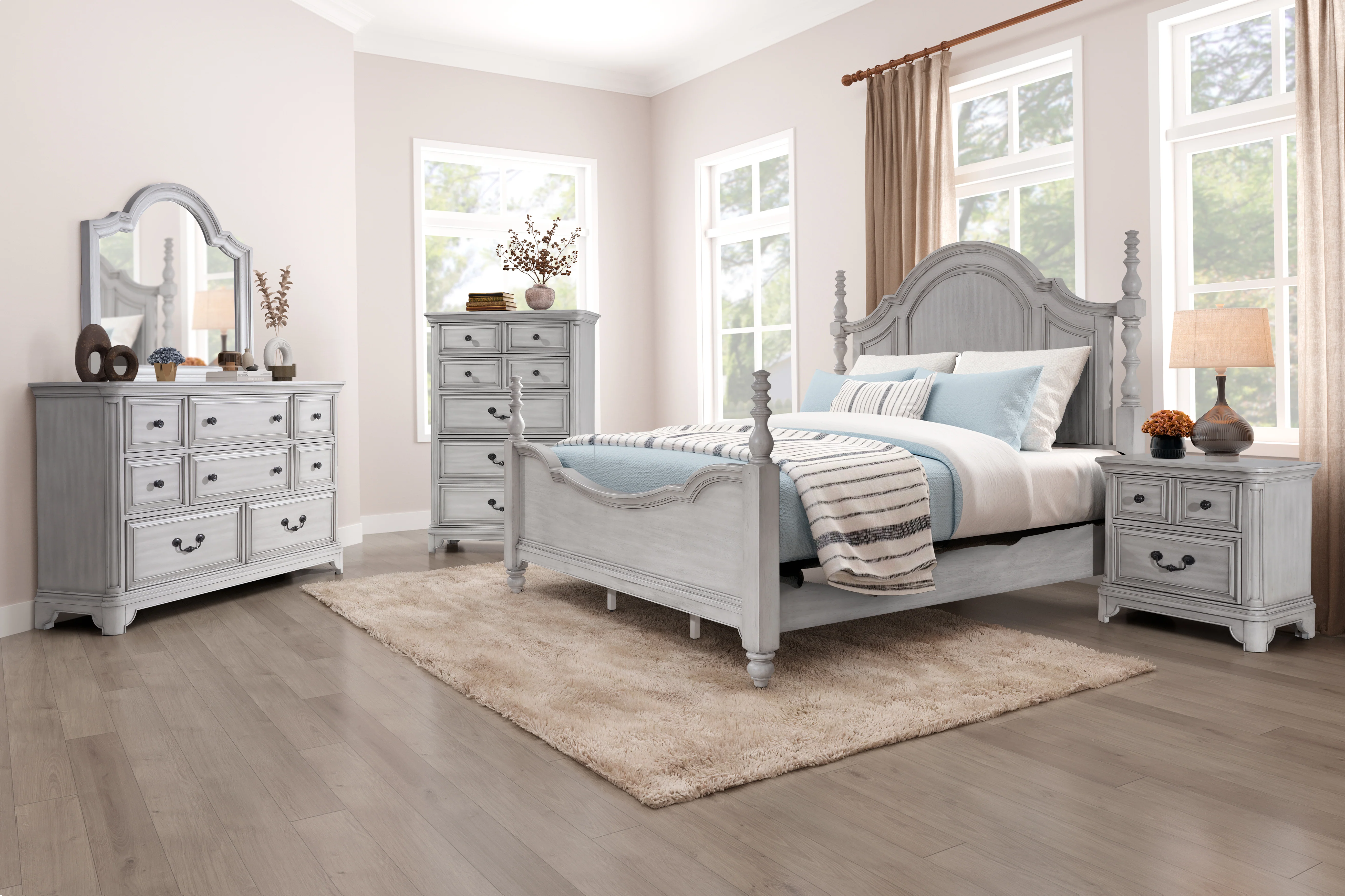 Farmhouse Antique White Nightstand - Image 3