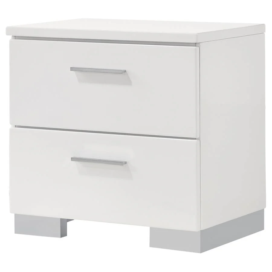 Felicity - 2-Drawer Nightstand - White High Gloss - Image 4