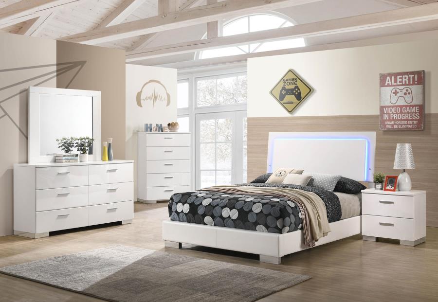 Felicity Bedroom Set White High Gloss - Image 100