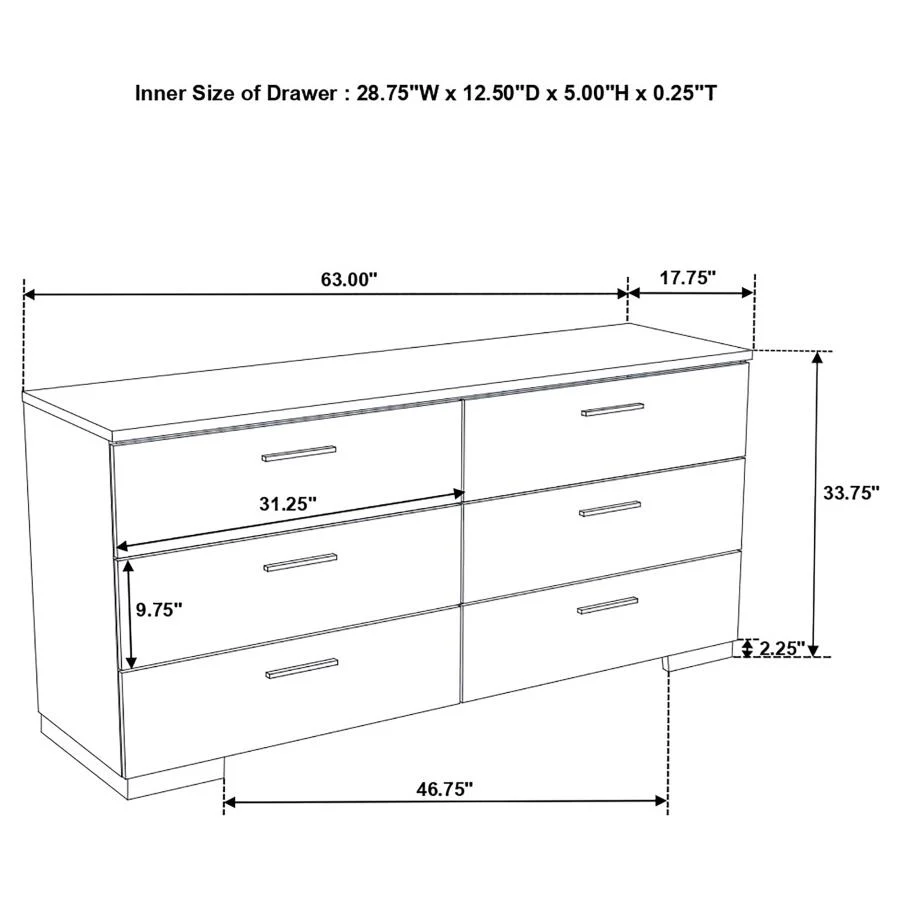 Felicity Bedroom Set White High Gloss - Image 136