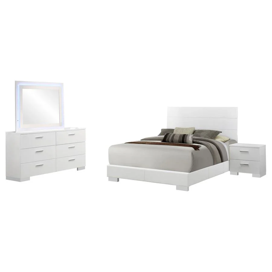 Felicity Bedroom Set White High Gloss - Image 5