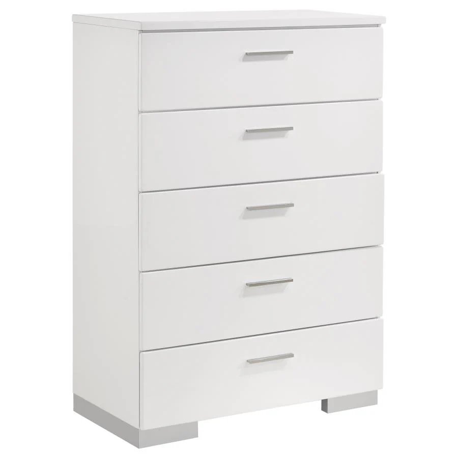 Felicity Bedroom Set White High Gloss - Image 97