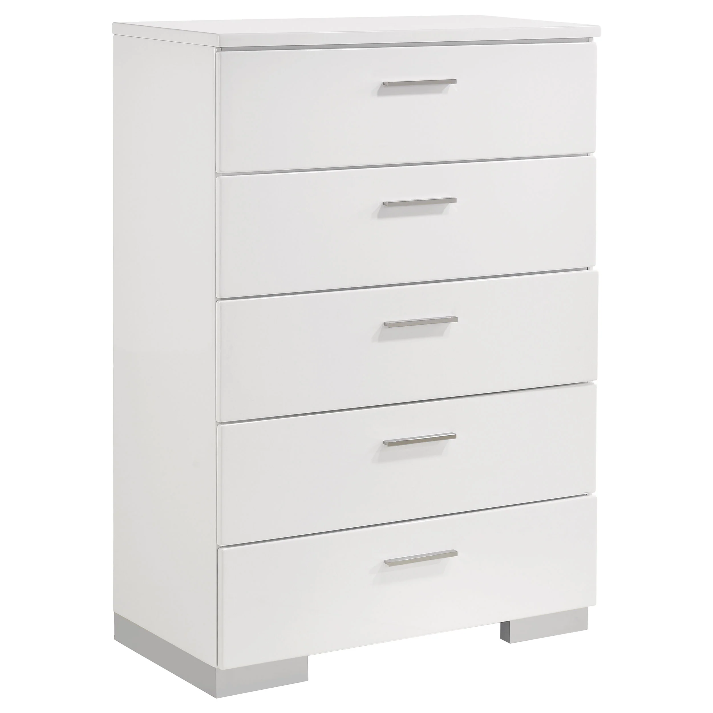 Felicity - 5-Drawer Bedroom Chest - White High Gloss - Image 15