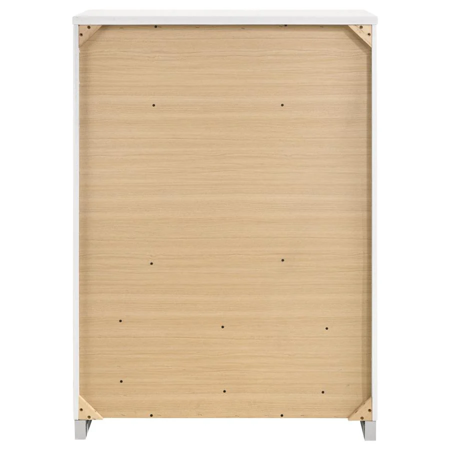 Felicity - 5-Drawer Bedroom Chest - White High Gloss - Image 7