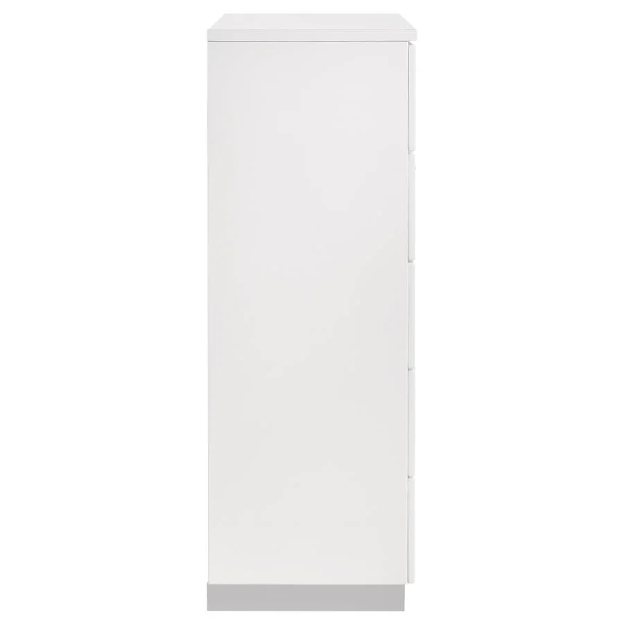 Felicity - 5-Drawer Bedroom Chest - White High Gloss - Image 9