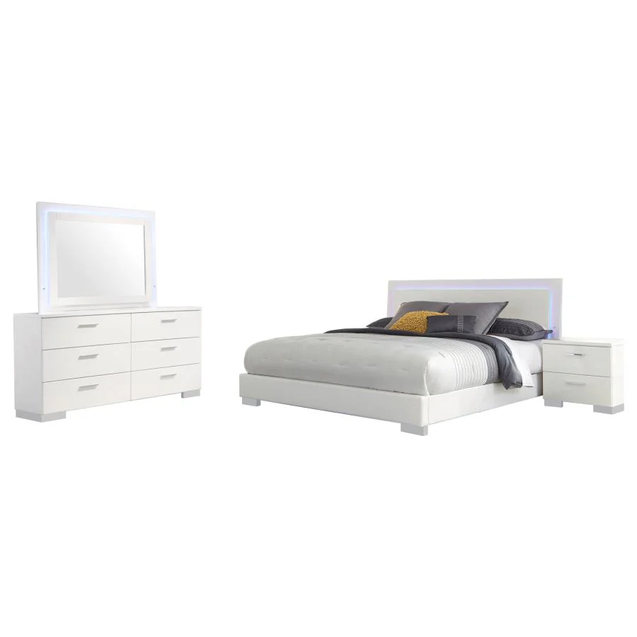 Felicity - Bedroom Set With Led Headboard And Mirror - Image 13