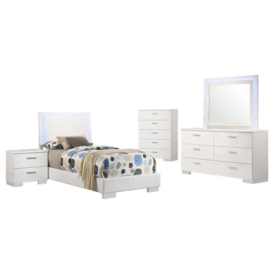 Felicity - Bedroom Set With Led Headboard And Mirror - Image 19
