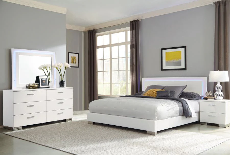 Felicity - Bedroom Set With Led Headboard And Mirror - Image 7