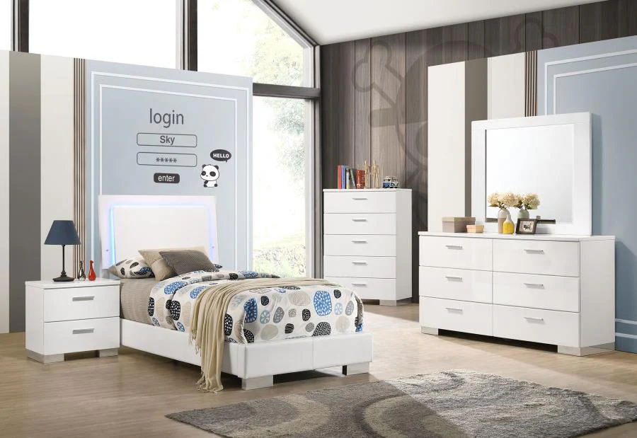 Felicity - Wood LED Panel Bed - Image 42