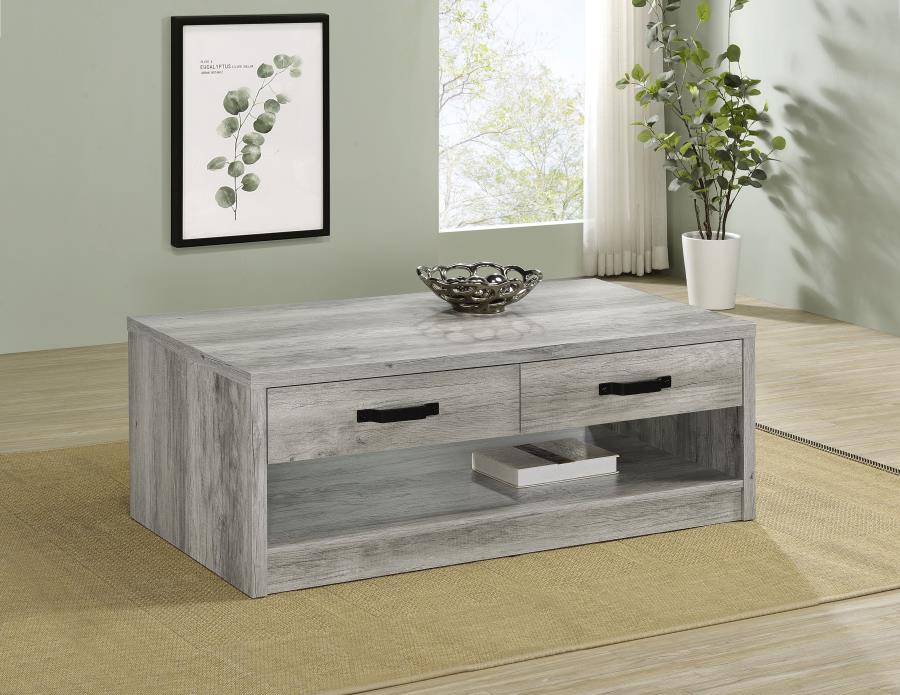 Felix - 2-Drawer Engineered Wood Coffee Table - Gray Driftwood - Image 2