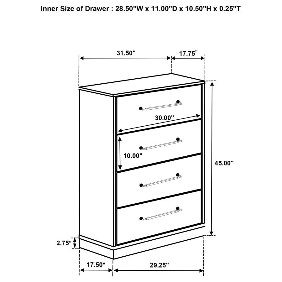 Fenwick - 4-Drawer Chest Of Drawers - Gray Oak - Image 16