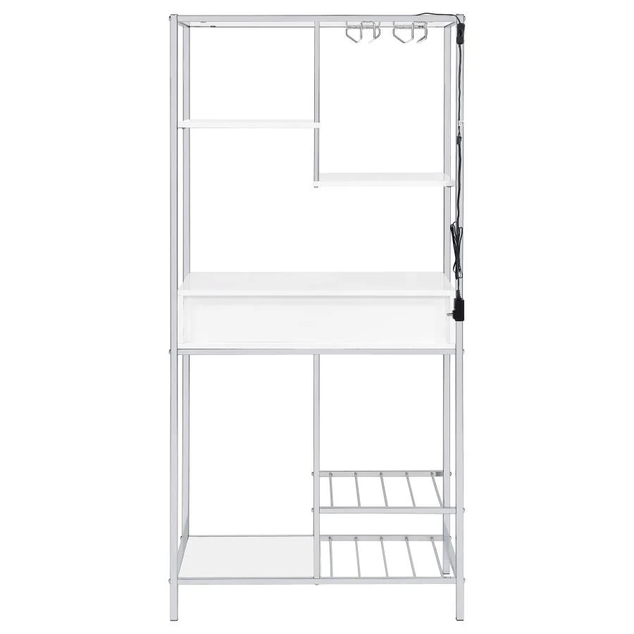 Figueroa - 5-Shelf Wine Storage Bar Cabinet - White High Gloss - Image 11