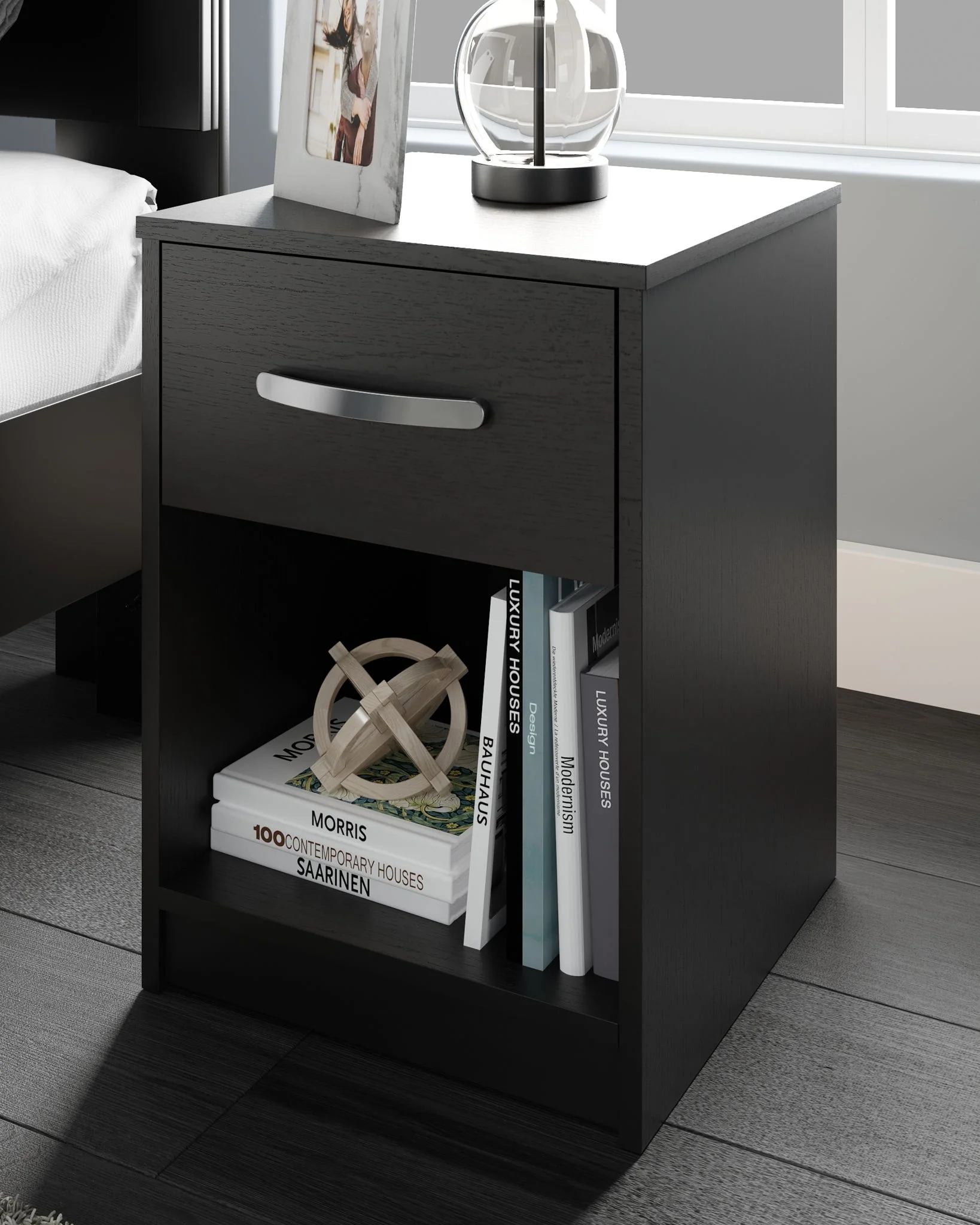 Finch - One Drawer Night Stand - Black - Image 6