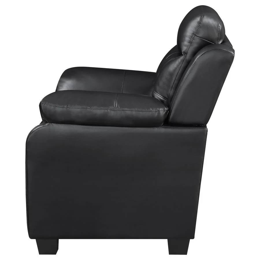 Finley - Upholstered Padded Arm Tufted Accent Chair - Black - Image 5