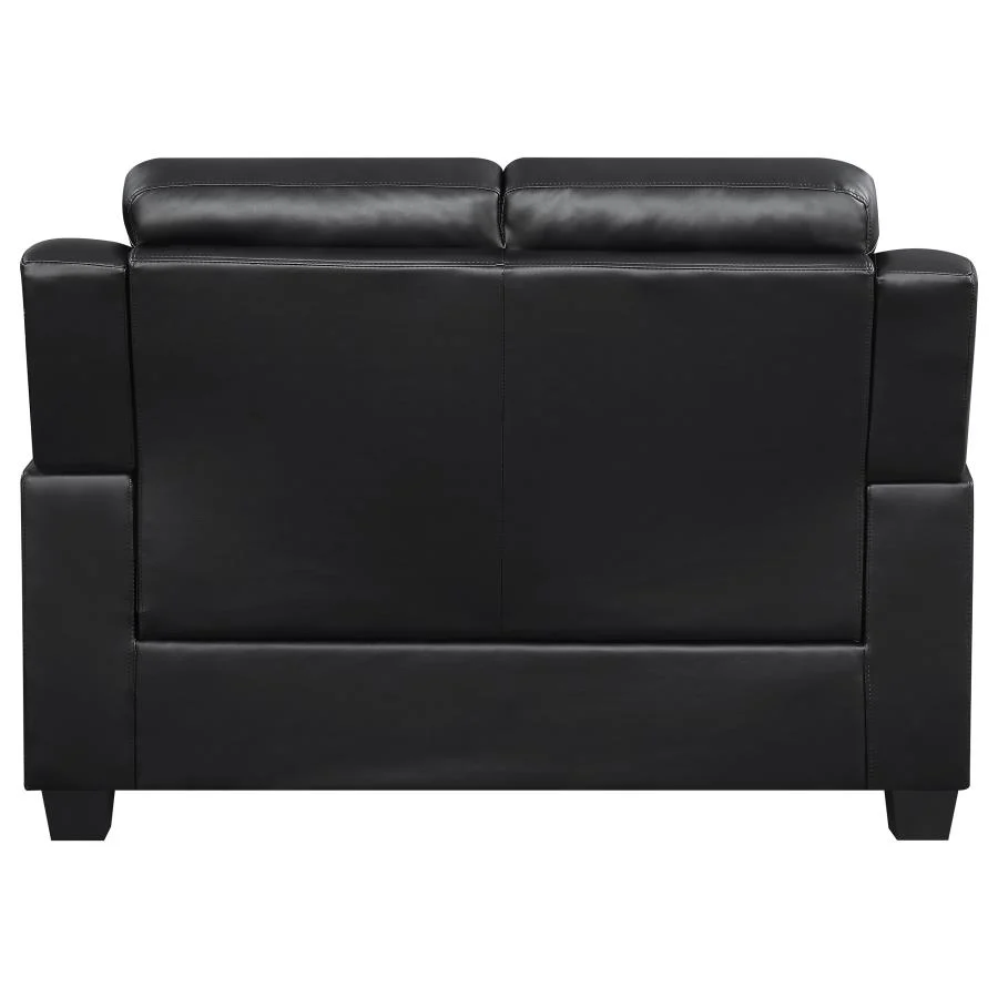 Finley - Upholstered Padded Arm Tufted Loveseat - Black - Image 6