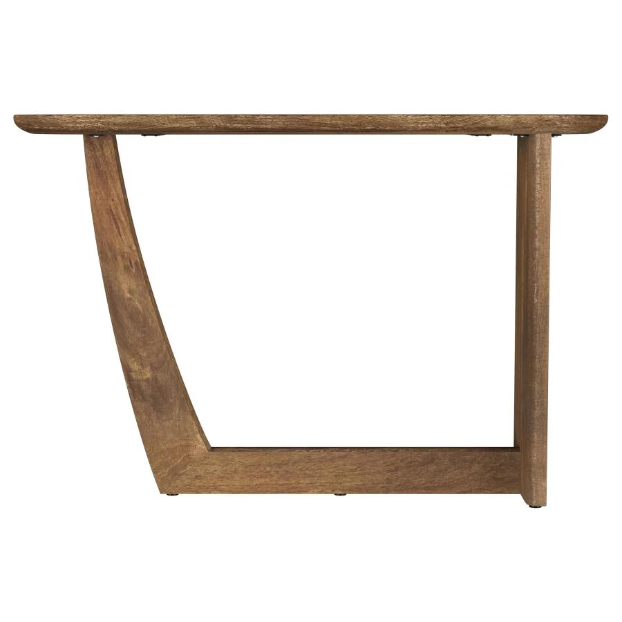 Fletcher - Oval Solid Mango Wood Entryway Console Table - Brown - Image 5