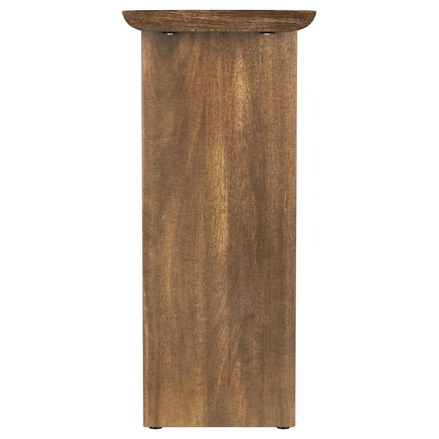 Fletcher - Oval Solid Mango Wood Entryway Console Table - Brown - Image 7